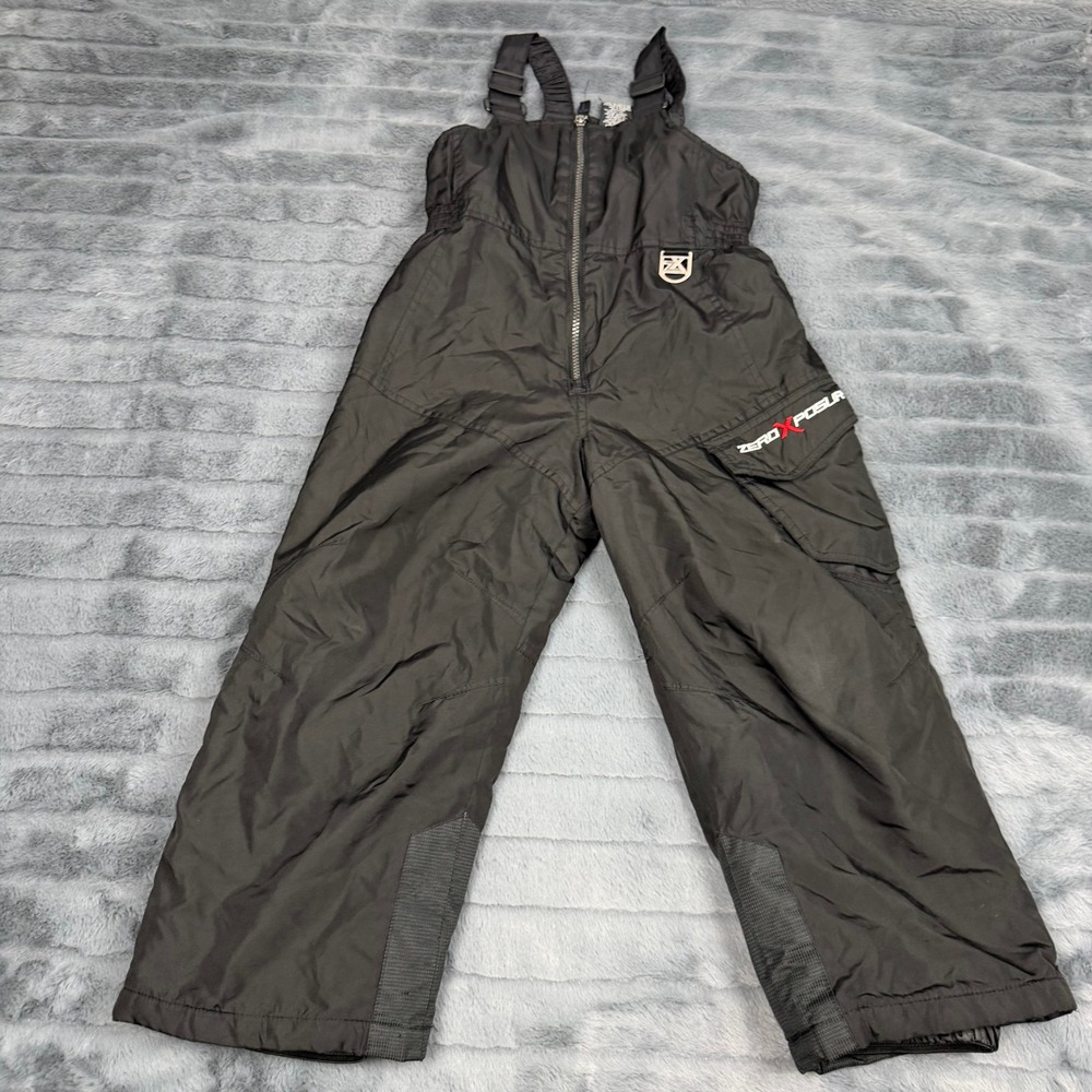 ZeroXposur Kids Black Insulated Snow Bibs Overalls Size M 5/6 Winter Ski Pants